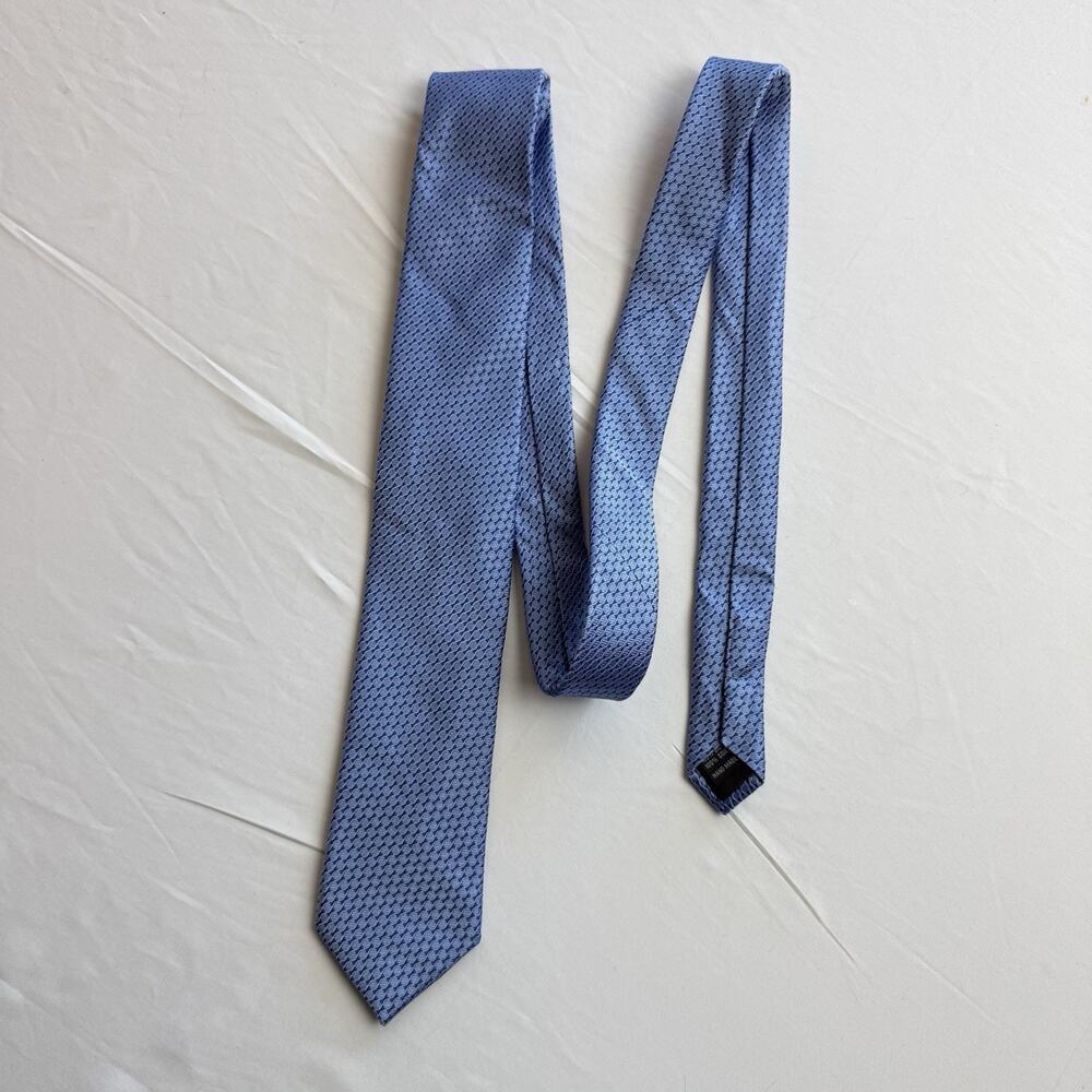 Tattersall London 100% silk necktie blue patterned